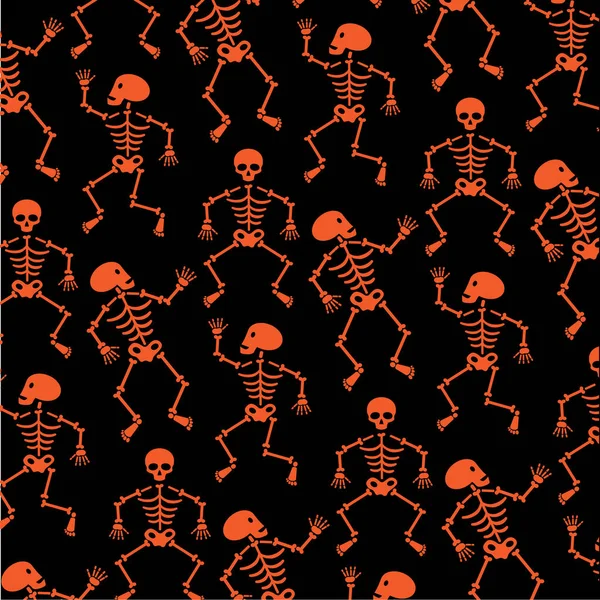 Modèle squelettes Halloween — Image vectorielle