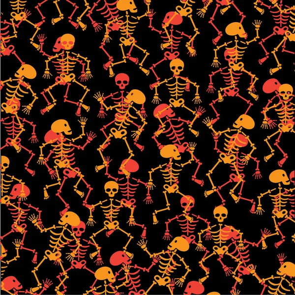 Halloween skeletons pattern — Stock Vector