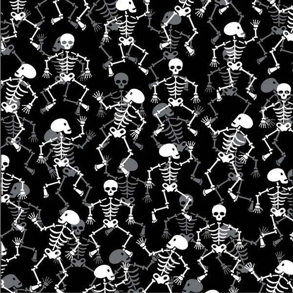 Halloween skeletons pattern — Stock Vector