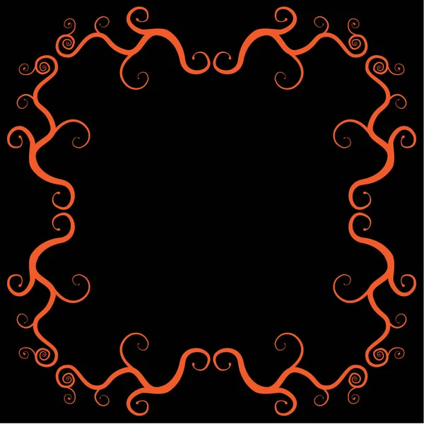 Svart orange fyrkantig halloween ram — Stock vektor