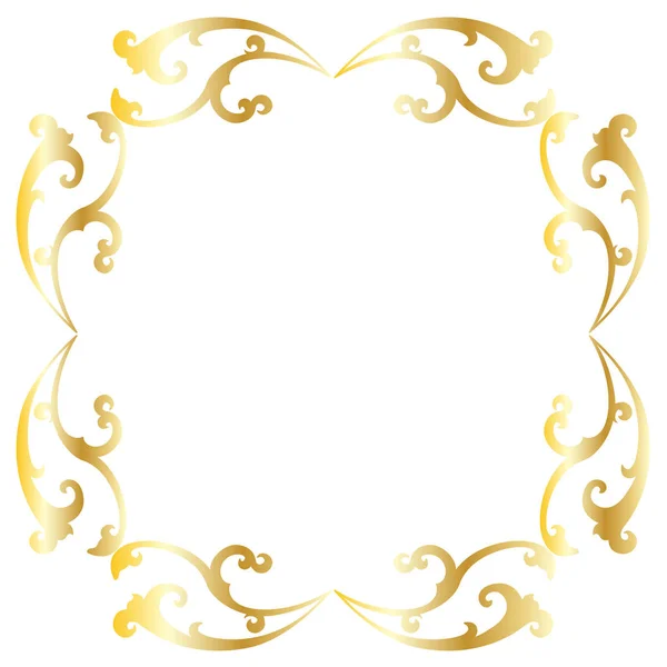 Gold scroll border frame — Stock Vector