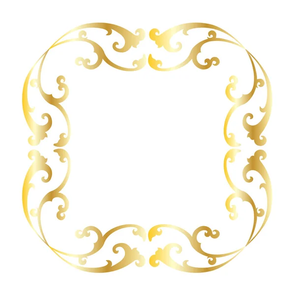 Goldene Schriftrolle mit Rahmen — Stockvektor
