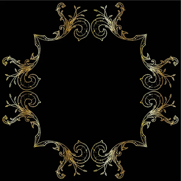 Altın kaydırma süslü sınır çerçeve