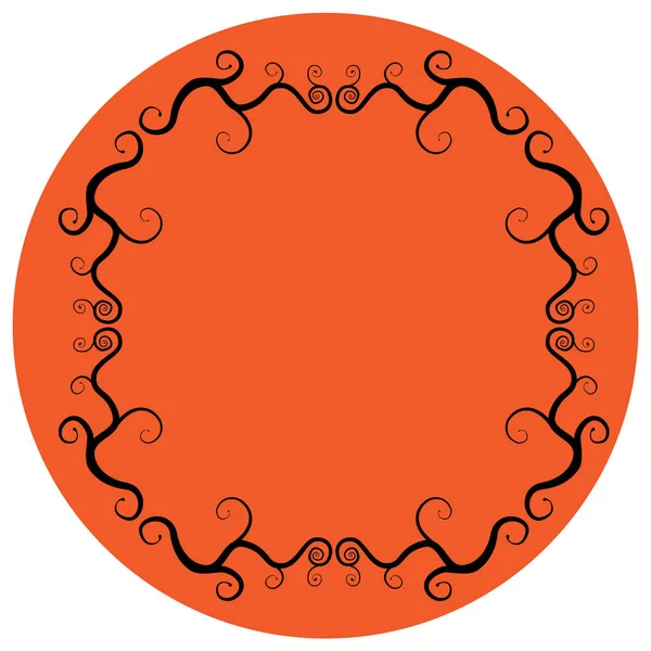 Naranja círculo negro marco de Halloween — Archivo Imágenes Vectoriales