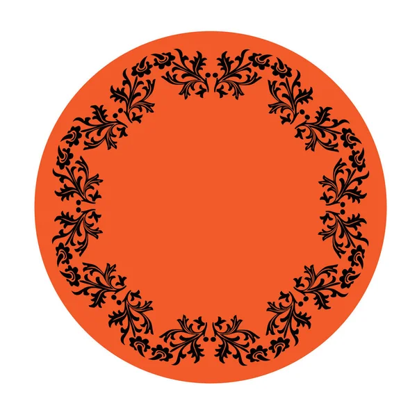 Orange noir orné cadre halloween — Image vectorielle