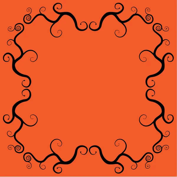 Orange svart fyrkantig halloween ram — Stock vektor
