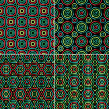 Büyükanne kare desen siyah