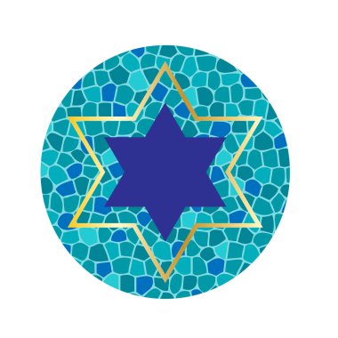  Mozaik daire içinde Yahudi yıldızı