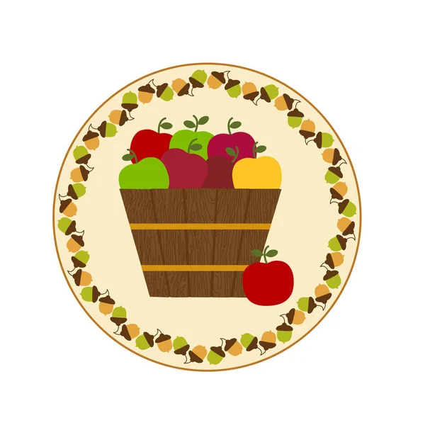 Feliz Día de Acción de Gracias con frutas — Archivo Imágenes Vectoriales