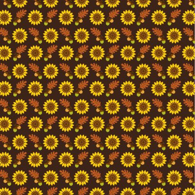 meşe palamutları ve yaprakları desen 