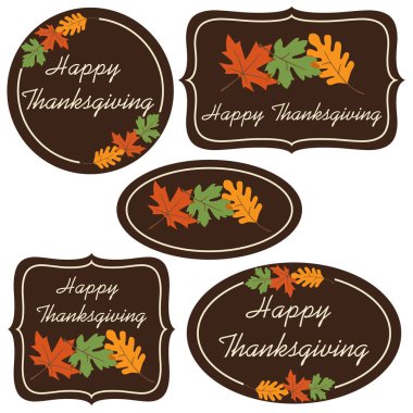 süslü Şükran etiketleri clipart