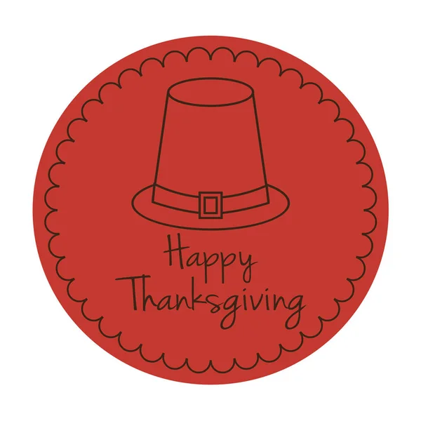 Счастливого Дня Благодарения в шляпе пилигрима — стоковый вектор