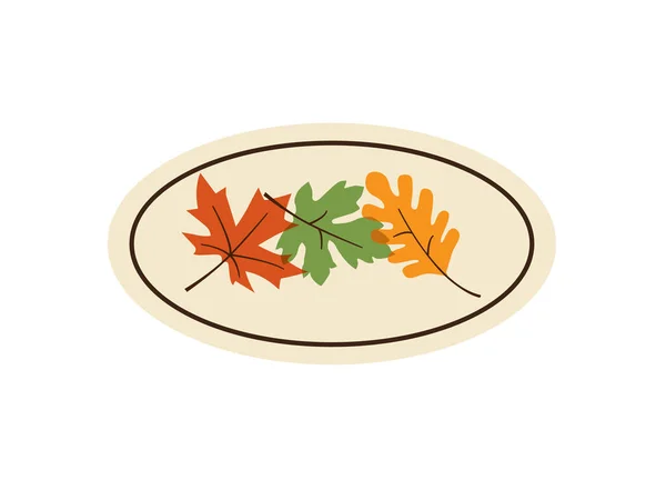 Graphique de Thanksgiving avec des feuilles — Image vectorielle