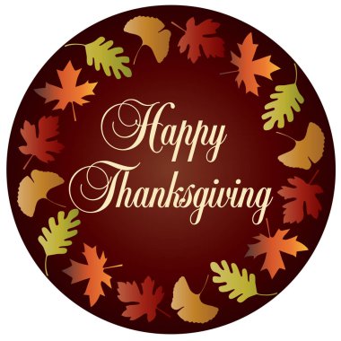 Şükran günün kutlu olsun metin kahverengi daire