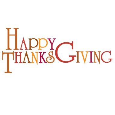 Mutlu Şükran günü tipografi