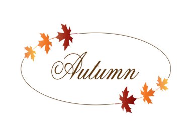 kahverengi elips süslü sonbahar tipografi