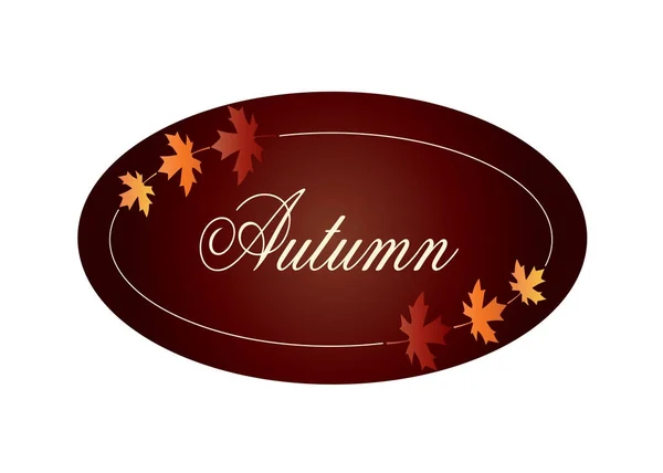 Typographie d'automne ornée en ellipse brune — Image vectorielle