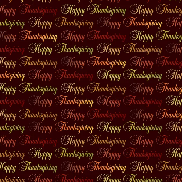 Pattern with happy thanksgiving typography — Stock Vector