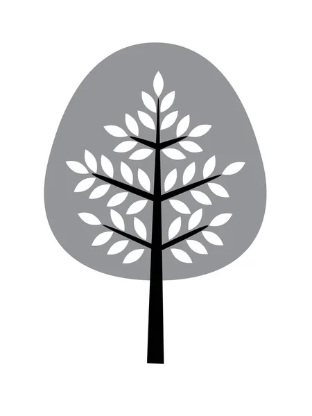 Árbol gris negro — Vector de stock