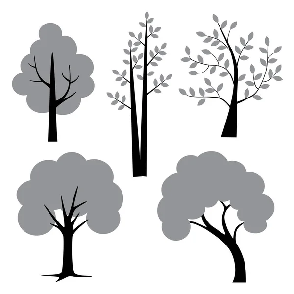 Arbres gris noir — Image vectorielle