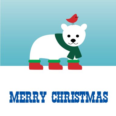 Kar üzerinde şirin kutup ayısı