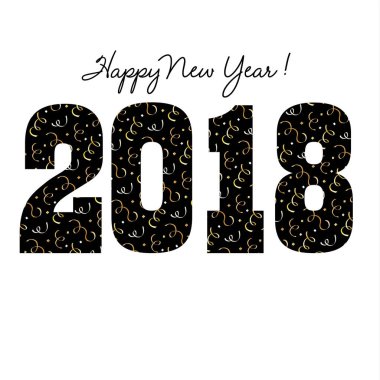 Metalik konfeti ile 2018