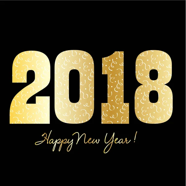 mutlu yeni yıl 2018 altın ve konfeti ile