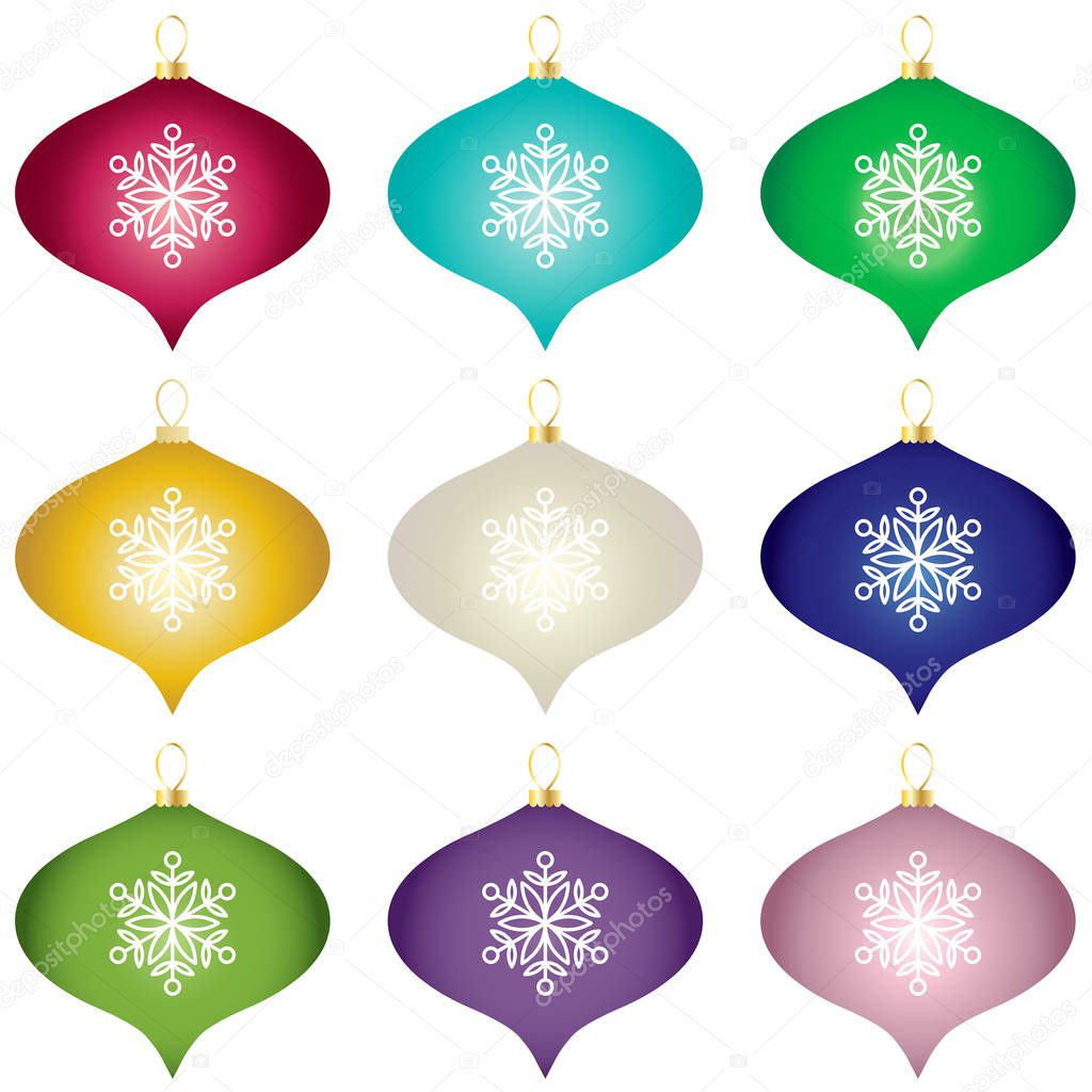 gradient ornaments on christmas balls 