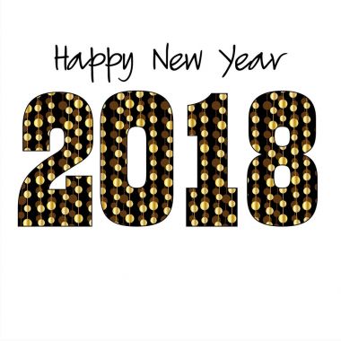 altın siyah yeni yıl arifesinde 2018 tipografi desen vektör grafiği