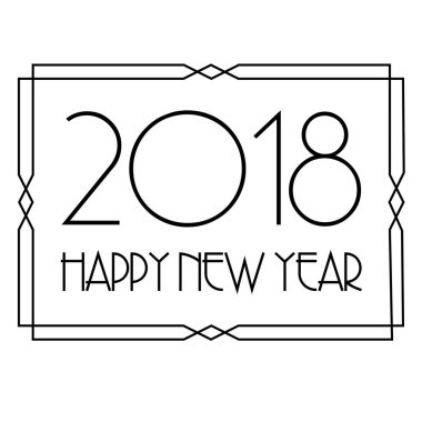 art deco çerçeve siyah mutlu yıllar