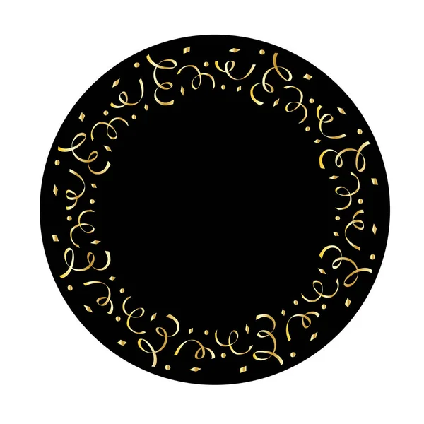 White Confetti Circle Frame Black — Stock Vector