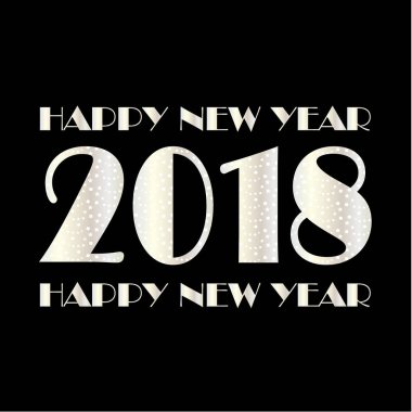 gümüş beyaz konfeti ve yıldız 2018 siyah