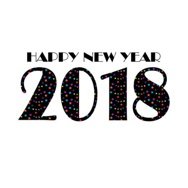 mutlu yeni yıl 2018 konfeti ile arka plan yıldız