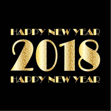 altın beyaz konfeti ve yıldız 2018 siyah