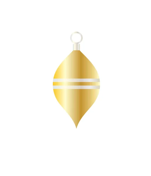 简单金银色拉长的圣诞树条纹装饰品 — 图库矢量图片