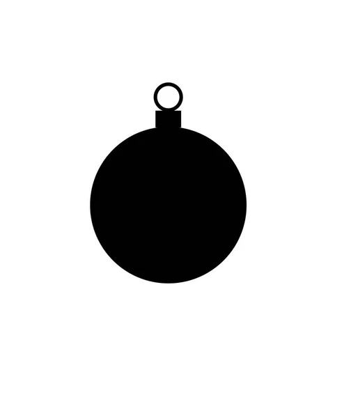 Classic Christmas Tree Ornament Black Silhouette — Stock Vector