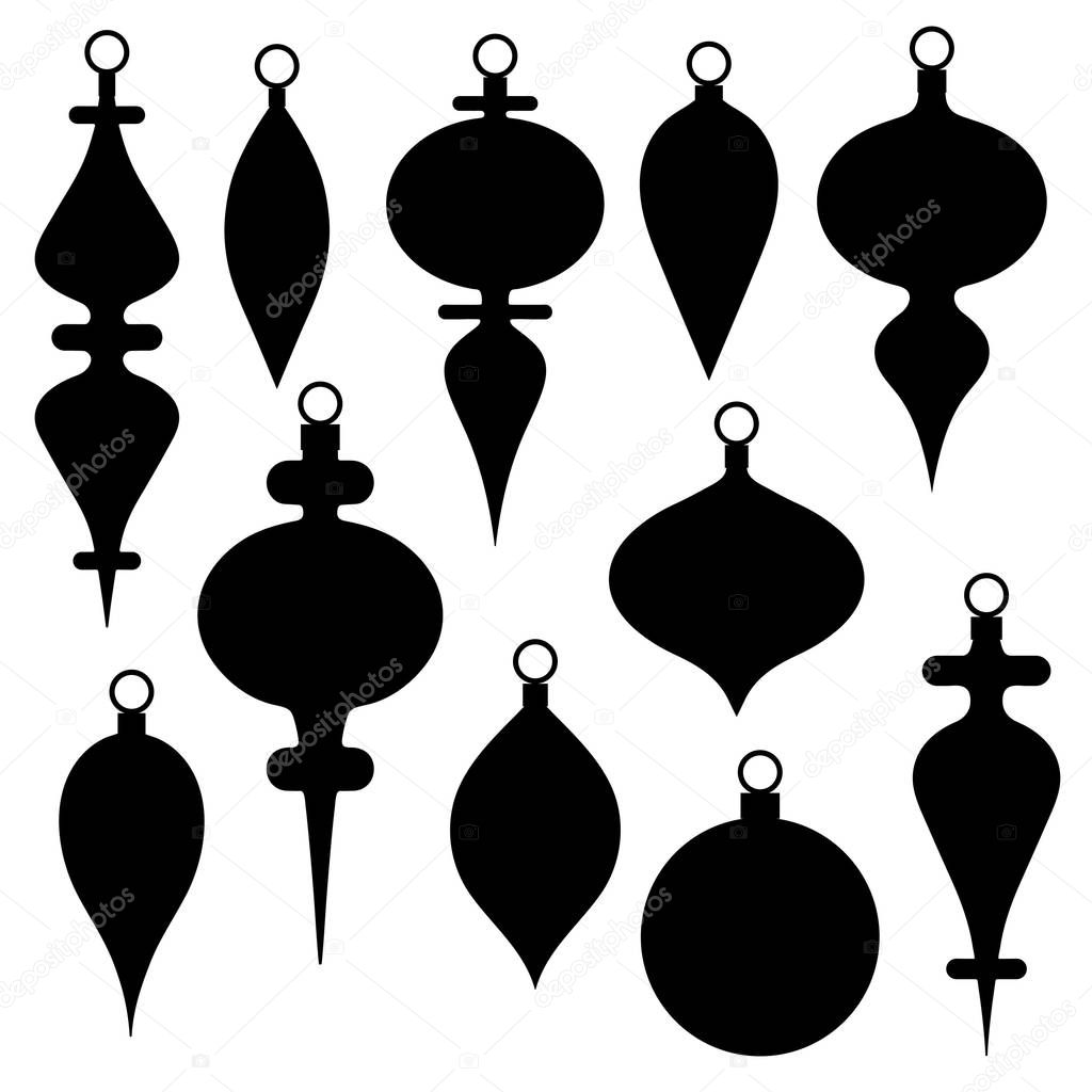 black silhouette christmas ornaments