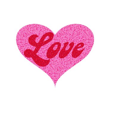 pembe glitter kalbinde seviyorum. Vektör çizim