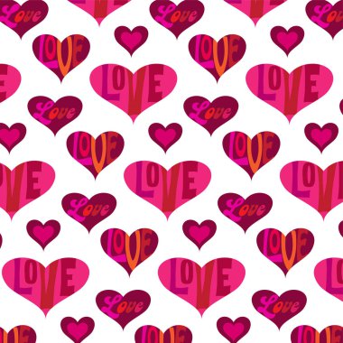 tipografi üzerinde beyaz ile Sevgililer günü kalp kalıbı. Vektör çizim