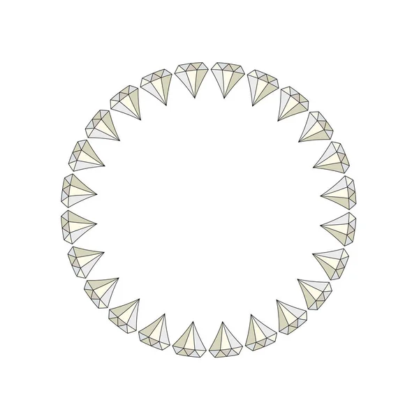 Рама Круга Алмазного Камня Векторная Иллюстрация — стоковый вектор