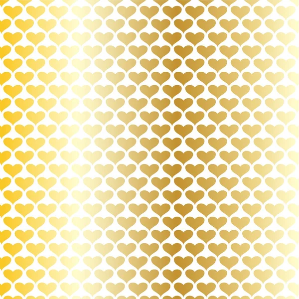 ホワイトにゴールド バレンタインデー ハート パターン ベクトル図 — ストックベクタ