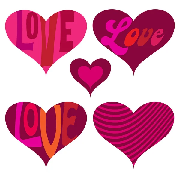 Valentinstag Herzen Vektorillustration — Stockvektor