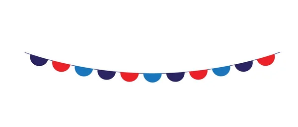 Red Blue Bunting Vector Illustration — Stock Vector