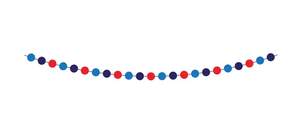 Roter Blauer Kreis Punkt Girlande Vektorillustration — Stockvektor