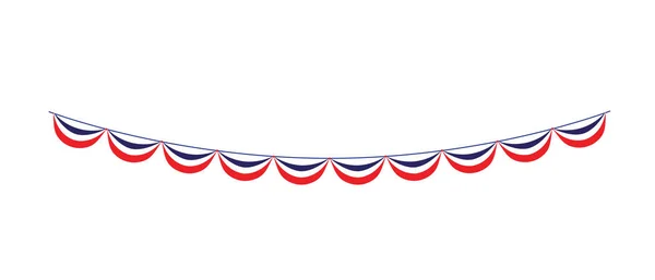 red white blue bunting garland. Vector illustration