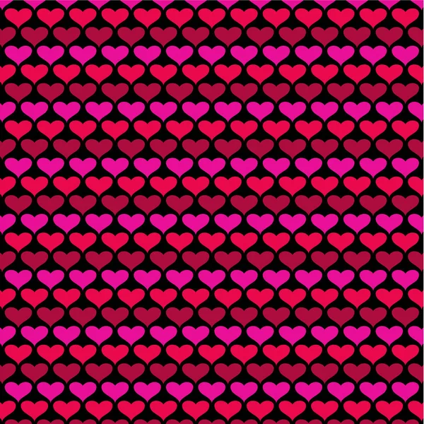 Patrón Simple Del Corazón Del Día San Valentín Negro Ilustración — Archivo Imágenes Vectoriales