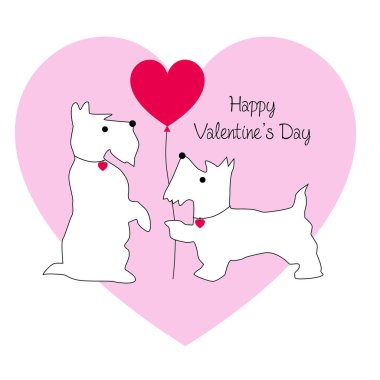 Pembe Kalp balon ile şirin scottie köpek Sevgiliye