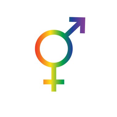  Gökkuşağı gurur trans simgesi beyaz arka plan üzerinde