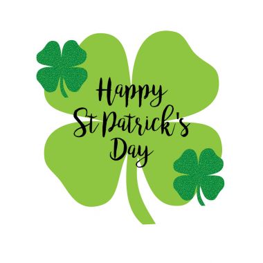mutlu Saint Patricks Günü Hat glitter yoncaları ile