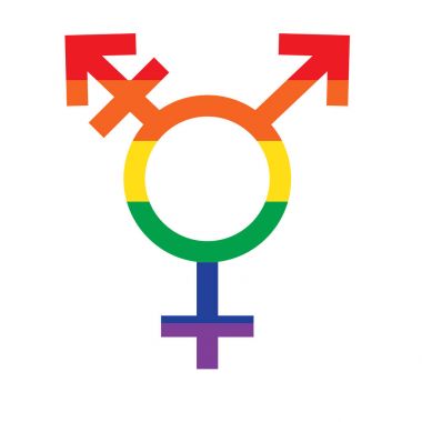  Gökkuşağı gurur trans simgesi beyaz arka plan üzerinde